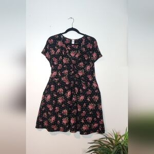 Floral Black Dress